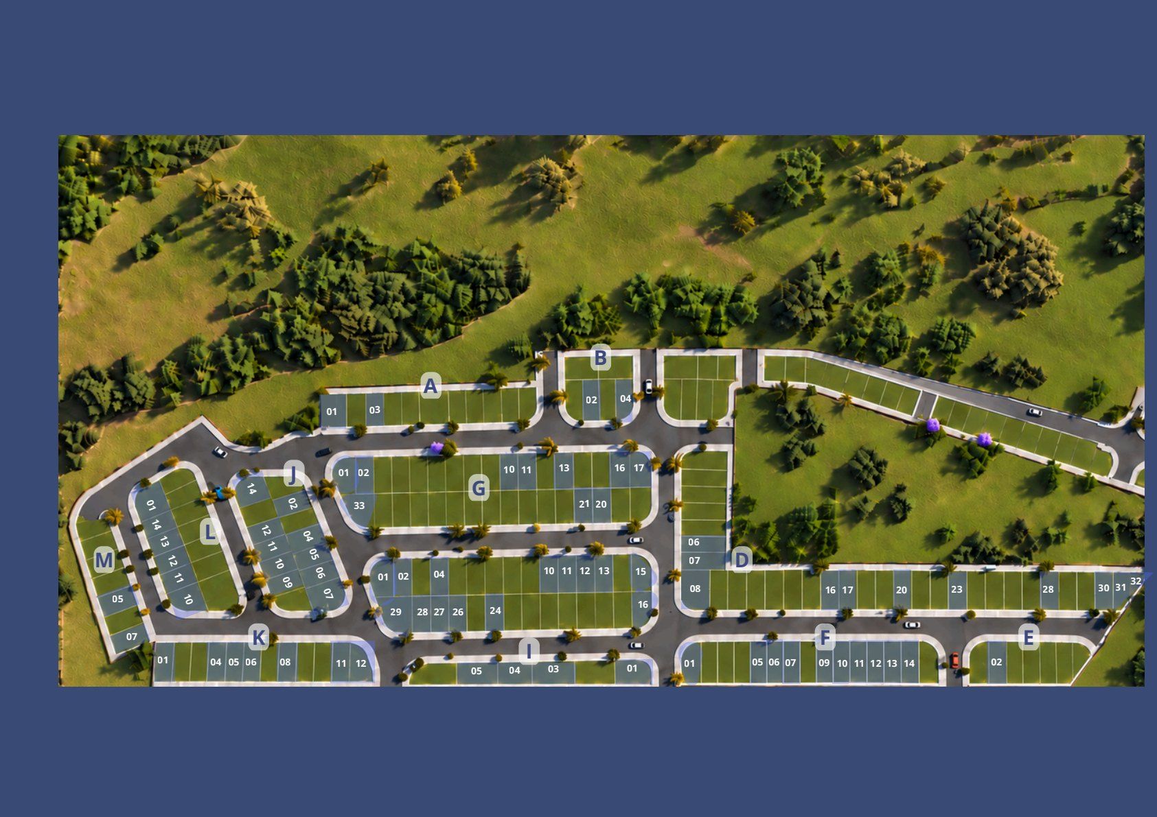 Implantação ilustrada do Santa Helena II, com as quadras e os lotes