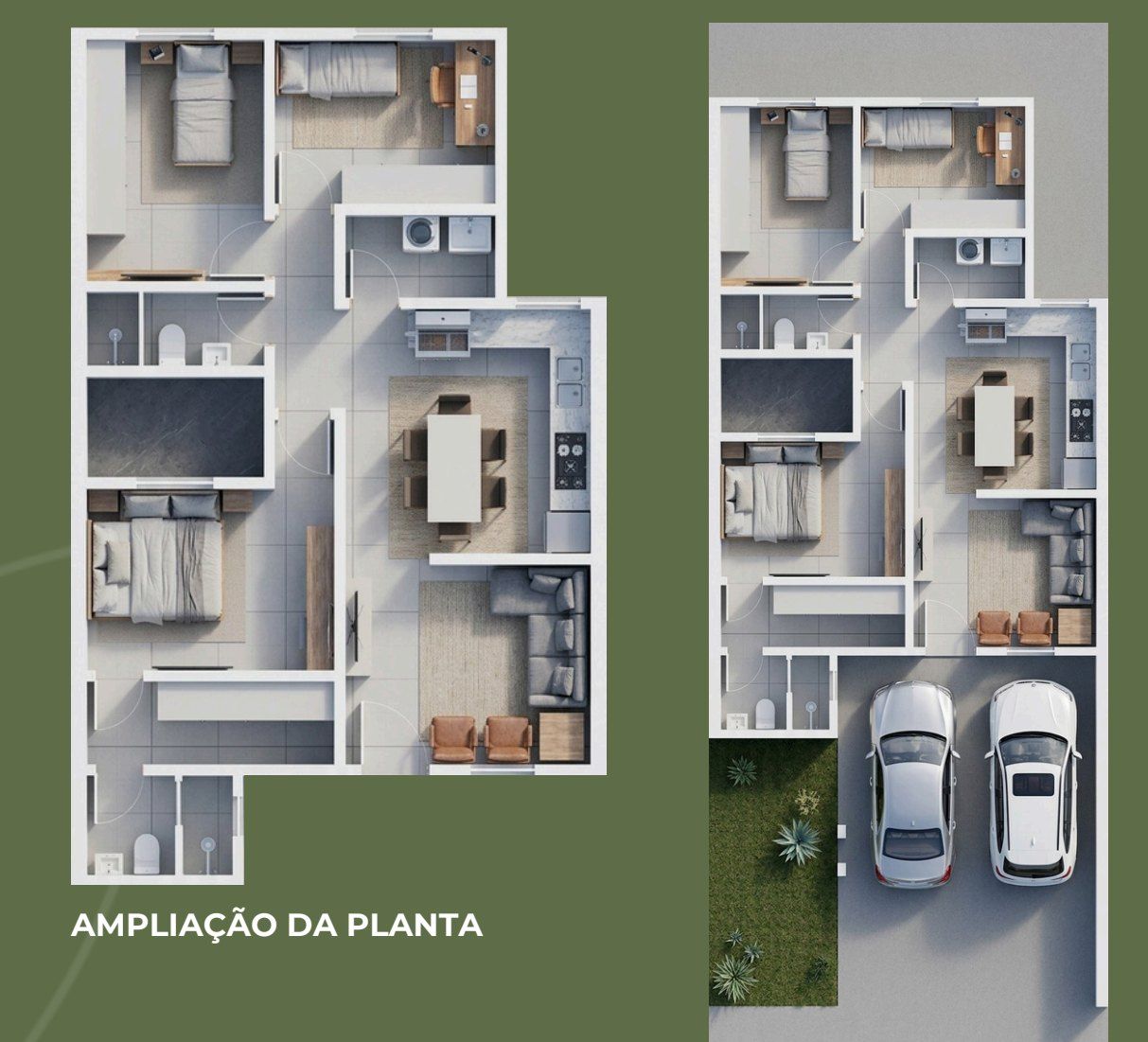 Planta baixa da Planta 03, 109 m², com cozinha gourmet